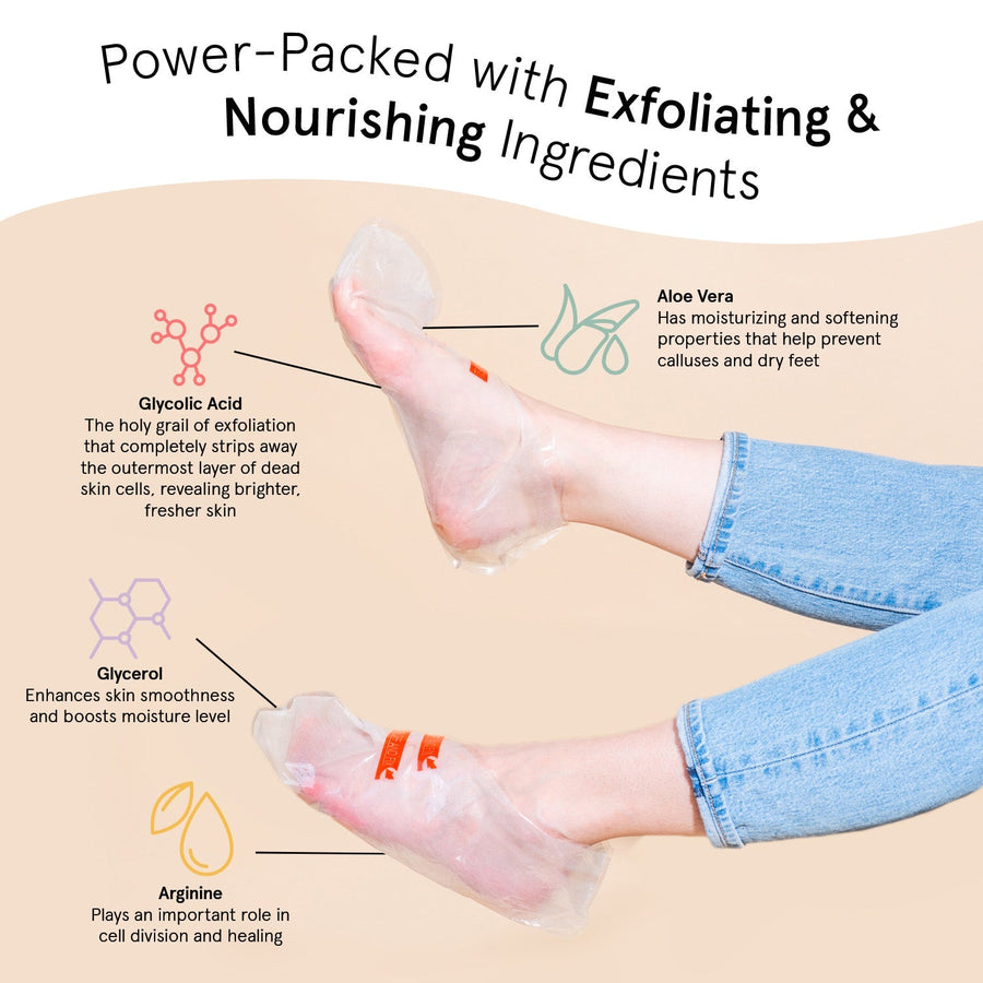 exfoliating foot peel mask - grace & stella