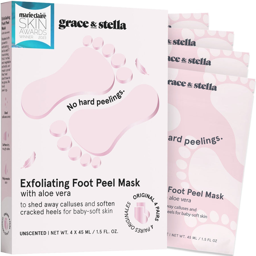 exfoliating foot peel mask - grace & stella