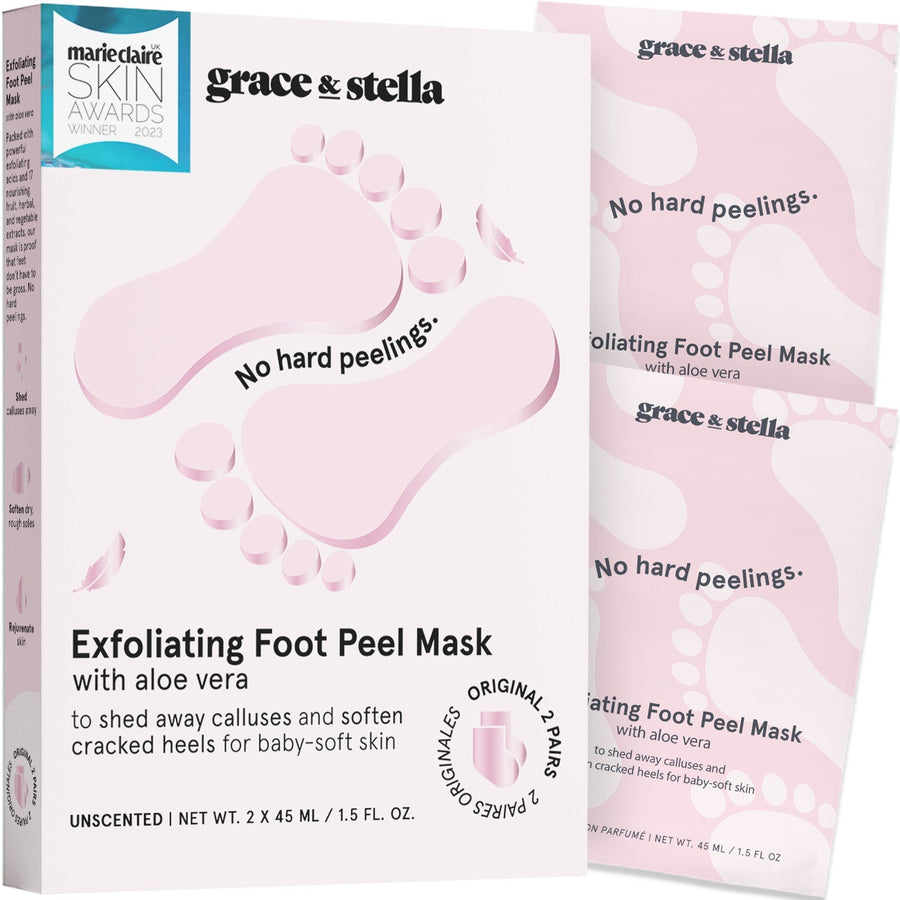 exfoliating foot peel mask - grace & stella