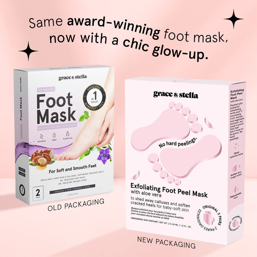 exfoliating foot peel mask - grace & stella