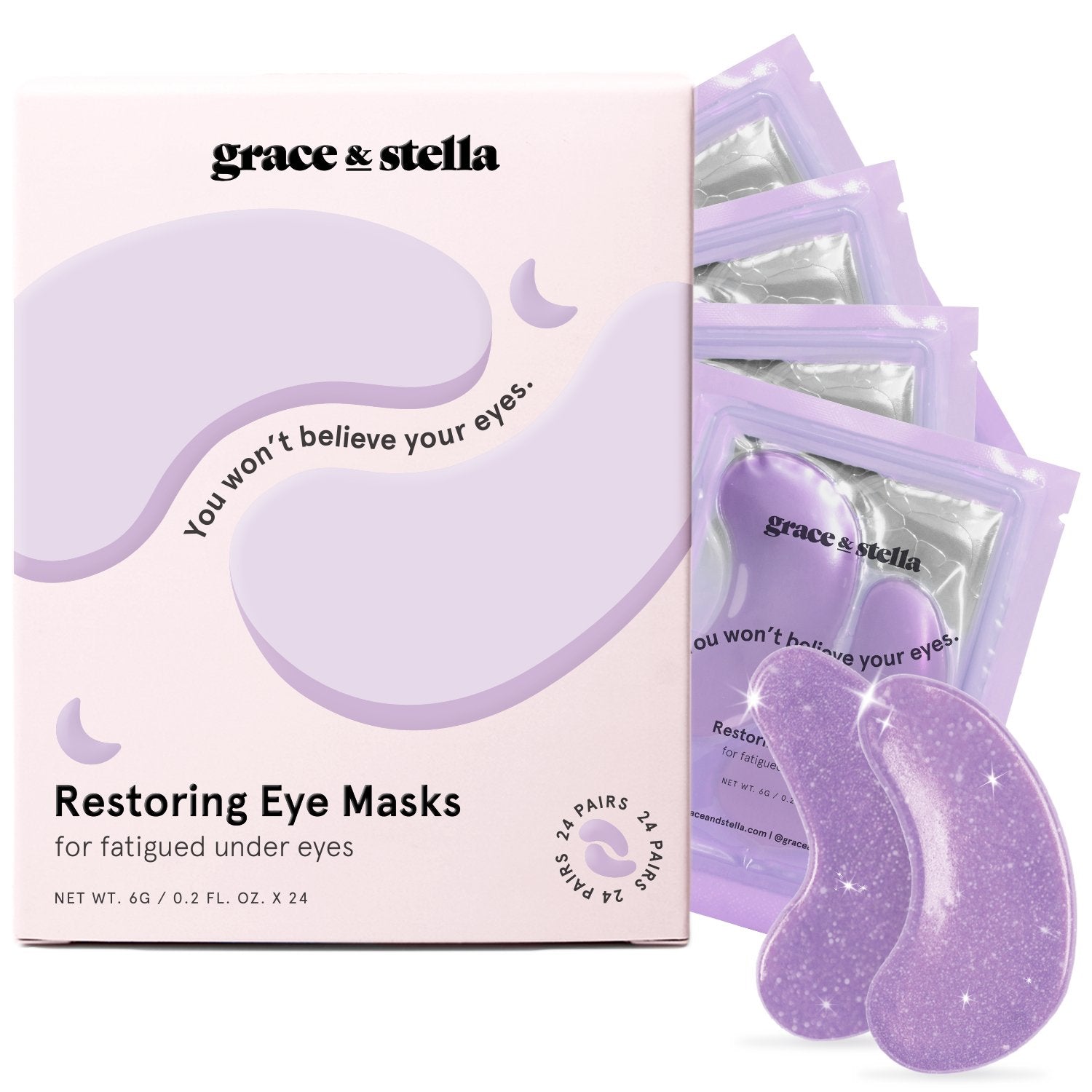 restoring purple eye masks – grace & stella