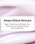 Promotional image for Grace & Stella skincare brand highlighting vegan, cruelty-free, and paraben-free products with natural botanical extracts including lavender body lotion (473ml) free gift.